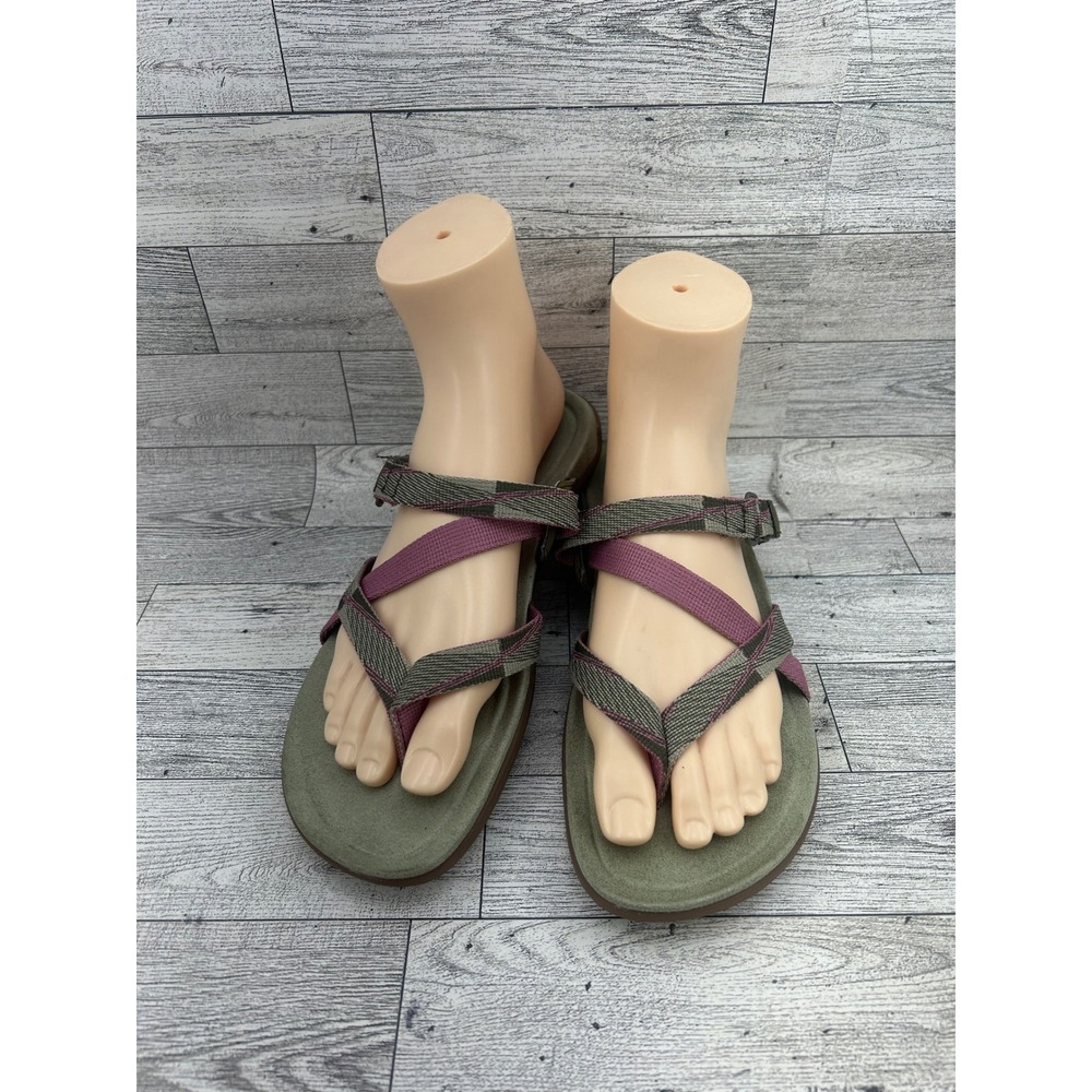 Merrell Terran Post II Olive Purple Memory Foam Sandals J000108 Women Sz 8